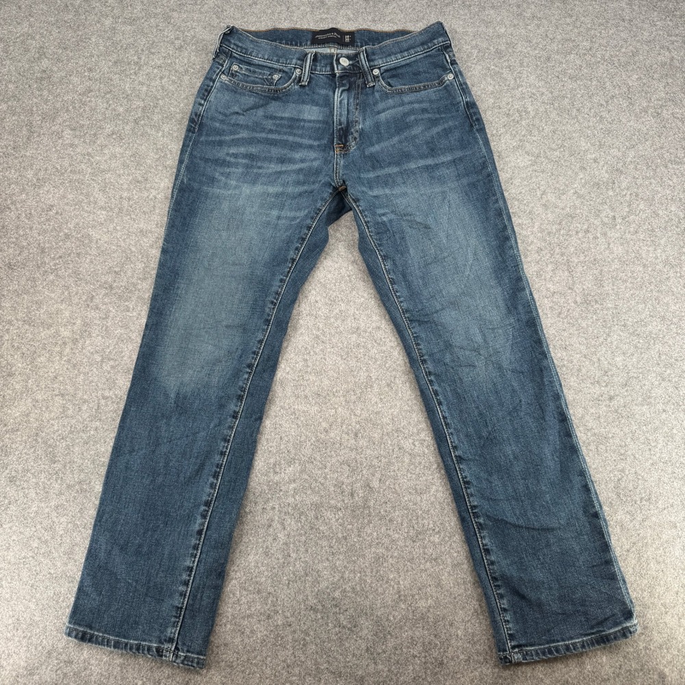 Abercrombie & Fitch Jeans Mens 28x30 Straight Stretch Blue Denim EUC
